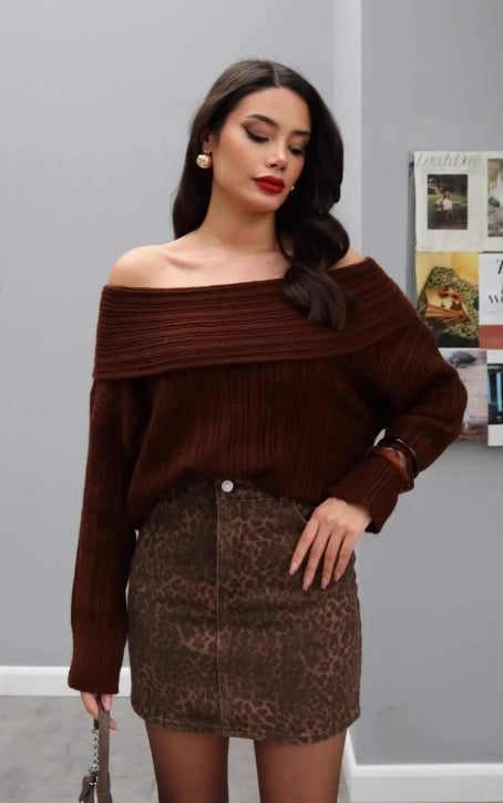 Leo Desenli Mini Gabardin Etek