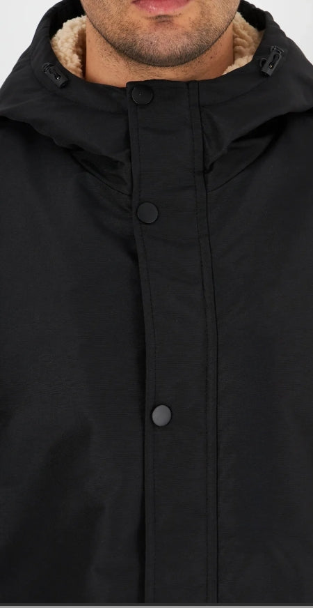 Erkek Kışlık Parka Sıcak Tutan Dolgu İçi Kürklü Su İtici Rüzgar Geçirmez Kapüşonlu Parka Mont